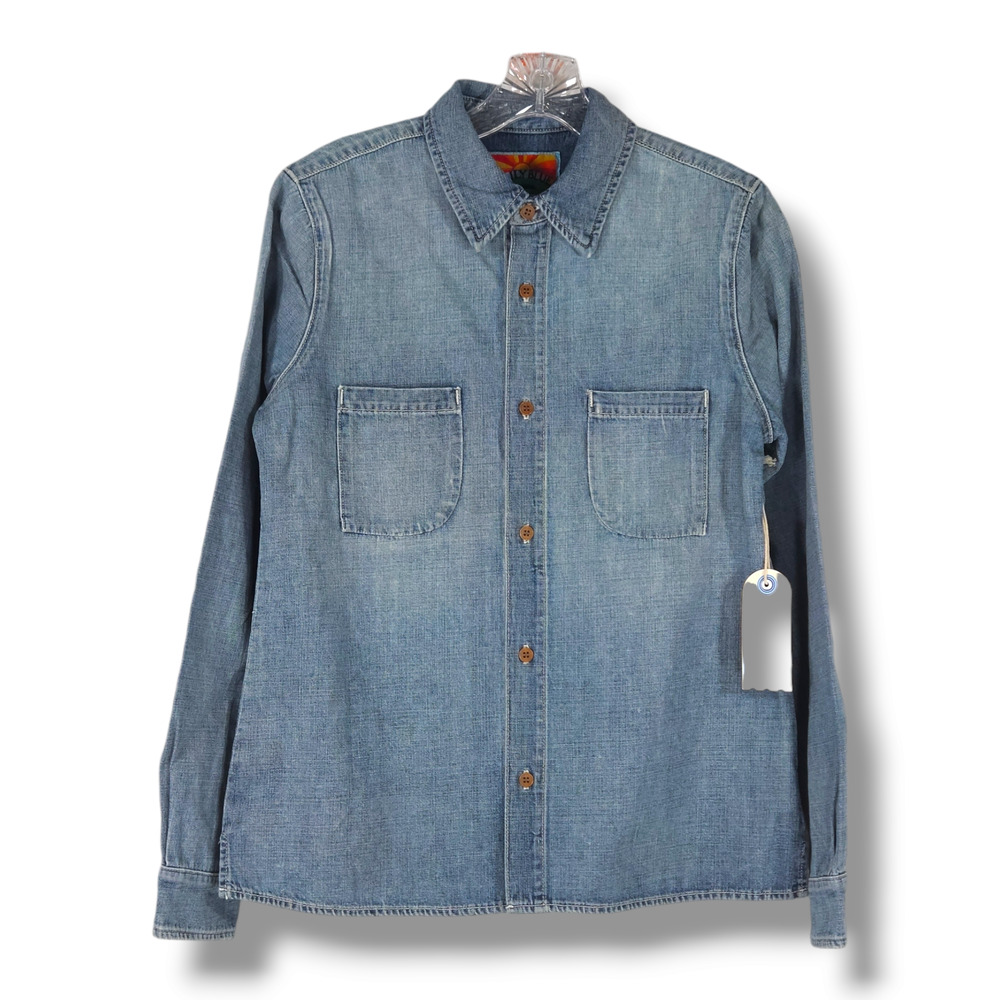 NWT Daily Blue Adriano Goldschmied Birdie Denim Jean‎ Shirt Sz. S Pond Blue